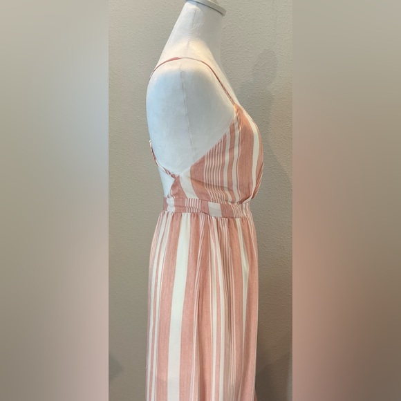 Harper Pink and Ivory Striped Wrap Dress - Picture 8 of 14
